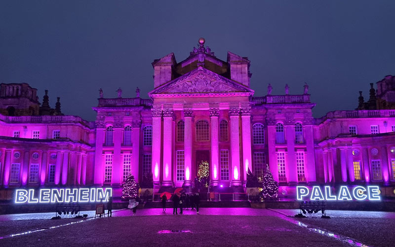 Blenheim Palace Christmas Light Trails