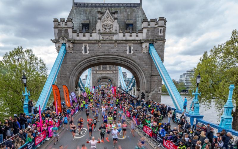 View of Tower Bridge, a key landmark for the London Marathon route