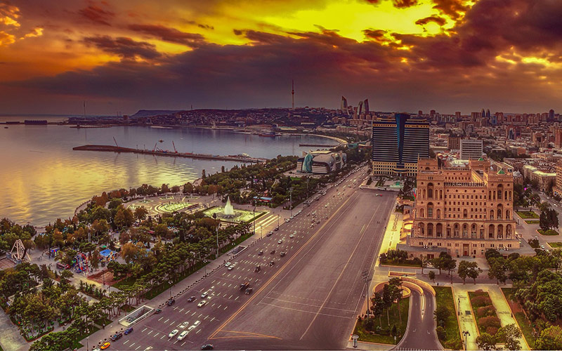 Scenic view of Baku, Azerbaijan 