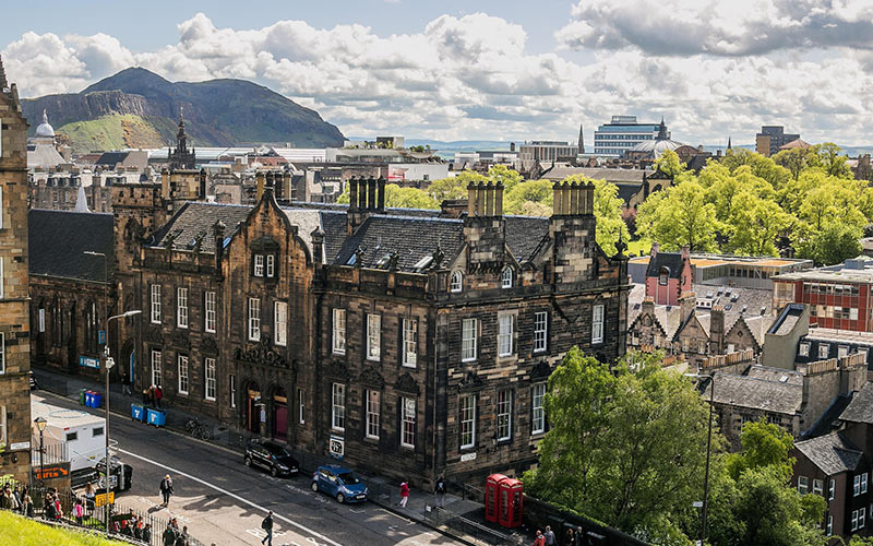 Scenic view of Edinburgh city in May, UK