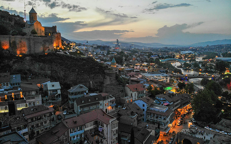 Cityscape of Georgia with buildings and skyline.